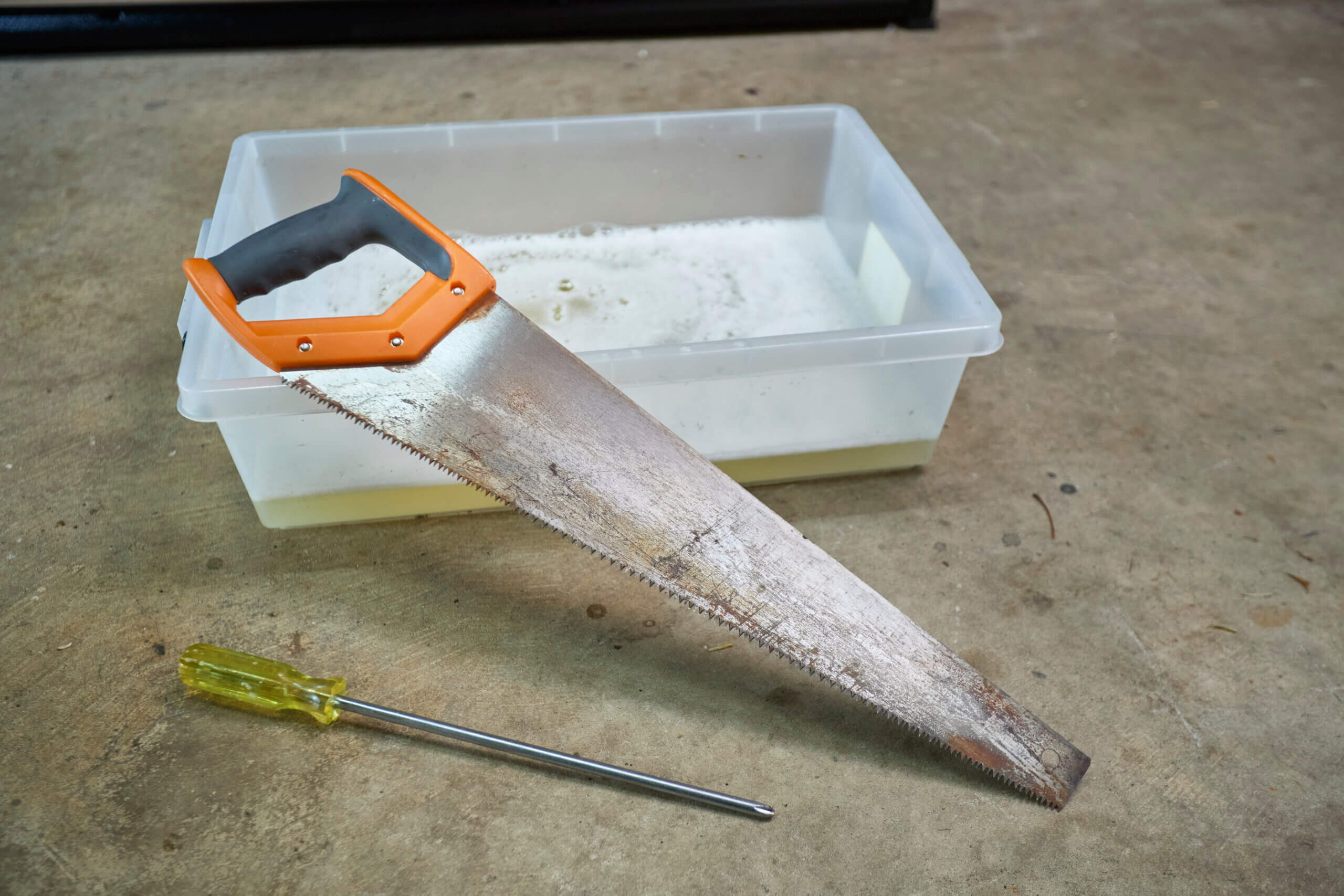 Clean Your Rusty Tools CLR Calcium Lime & Rust Remover